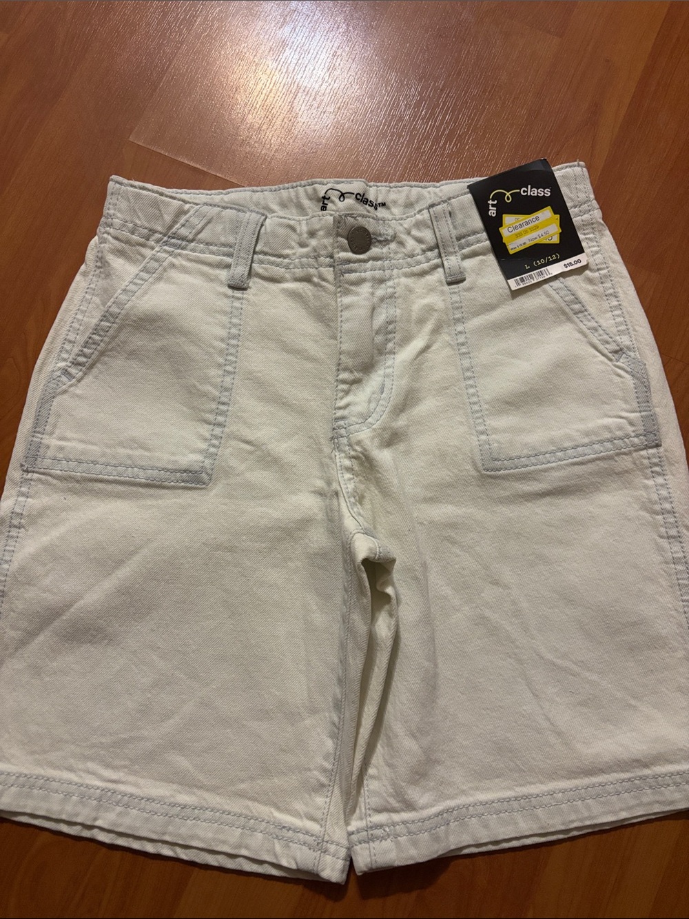 art class Cream girls kids Utility Flat-Front Shorts